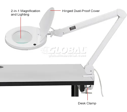 Wing60LED照明器具 Global Industrial™ 8 Diopter LED Magnifying Lamp With