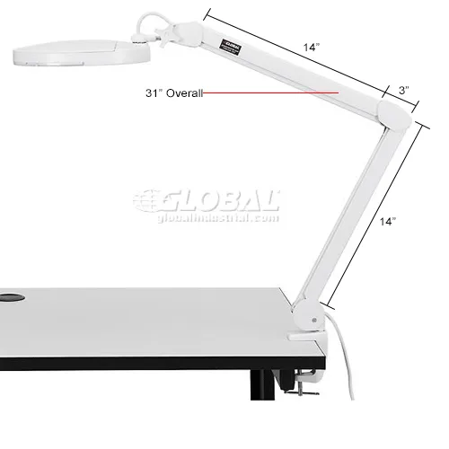 Global Industrial™ 8 Diopter LED Magnifying Lamp With