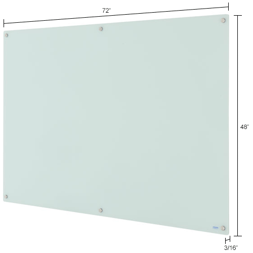 Global Industrial™ WallMounted Glass Whiteboard, 72"W x 48"H