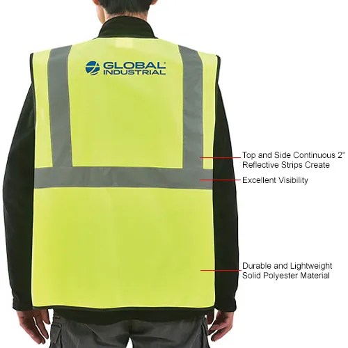 Security Safety Vest With High Visibility Reflective Stripes W/Pockets 4  Colors