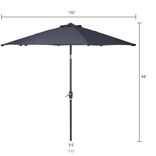 Global Industrial™ Outdoor Umbrella with Tilt Mechanism, Olefin Fabric ...