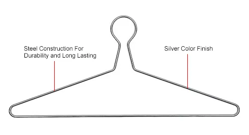 Interion Closed Loop Coat Hangers Heavy Duty Chrome Anti