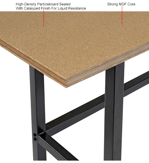Interion® Standing Height Table with Power, 72"L x 36"W, Natural
