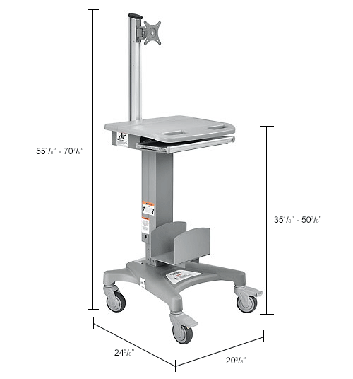 Mobile Sit and Stand Computer Cart
																			