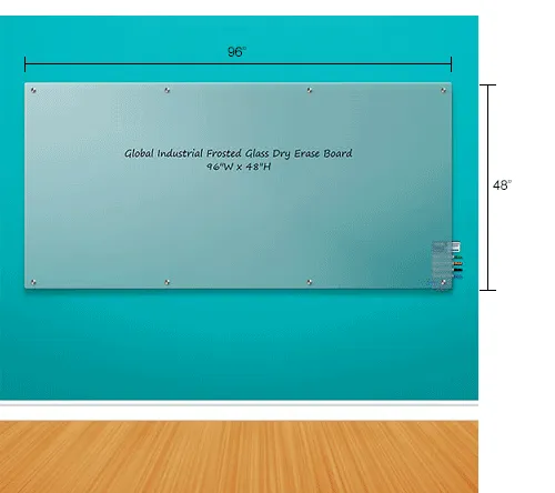 Global Industrial™ Frosted Glass Dry Erase Board, 36W x 24H