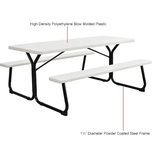 Molded store plastic table