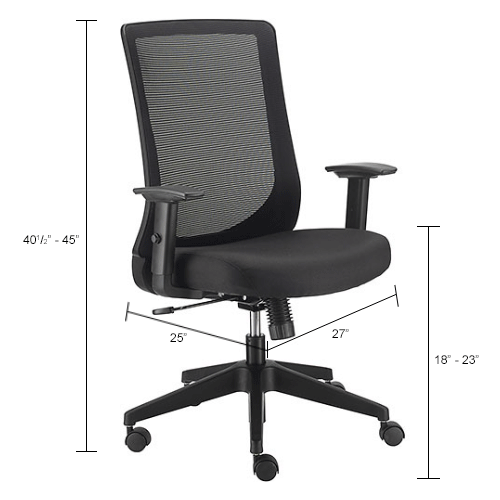 Interion® Mesh Office Chair With Mid Back & Adjustable Arms, Fabric