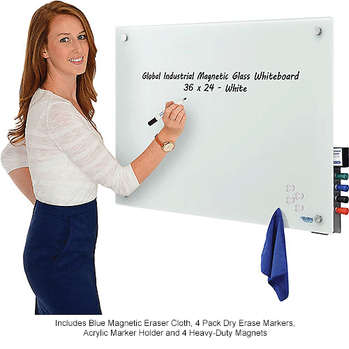 Quartet Infinity Magnetic Glass Unframed Dry Erase Whiteboard 36 x 24 White  - Office Depot