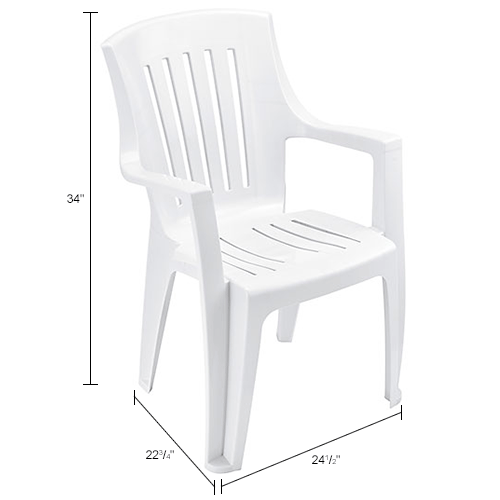 Outdoor Resin Stacking Chair - Pack of 4 - Pkg Qty 4
																			