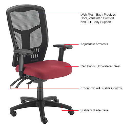 black red office chair