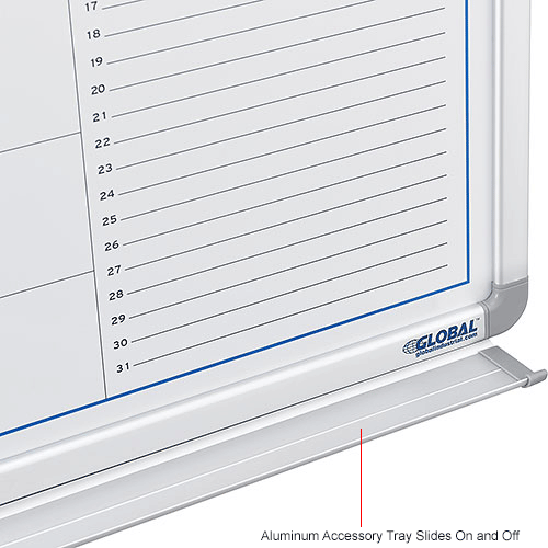 Magnetic Dry Erase Calendar Board - Steel Surface - 36"W x 24"H
																			