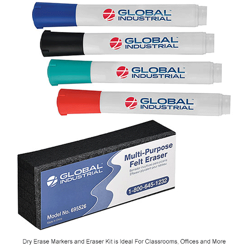 Global Industrial&#8482; Dry Erase Marker and Eraser Kit