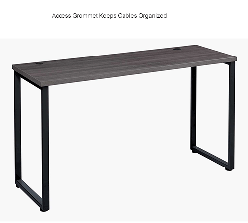 Open Plan Standing Height Desk - 48"W x 24"D x 40"H - Charcoal Top with Black Legs
