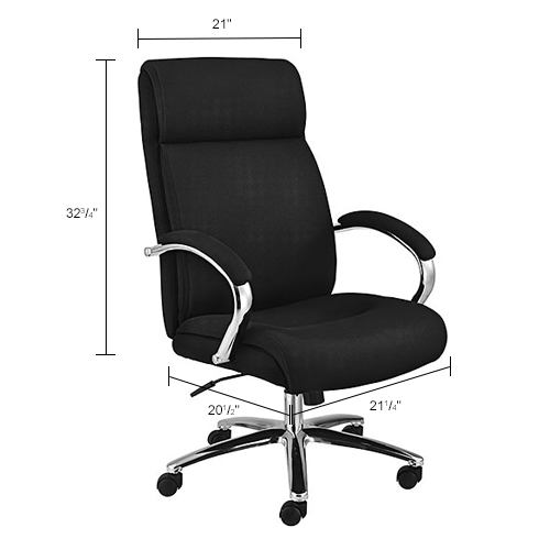 Interion® Office Chair With Lumbar Support, High Back & Fixed Arms ...