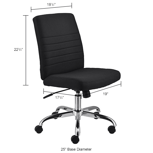 armless fabric desk chair