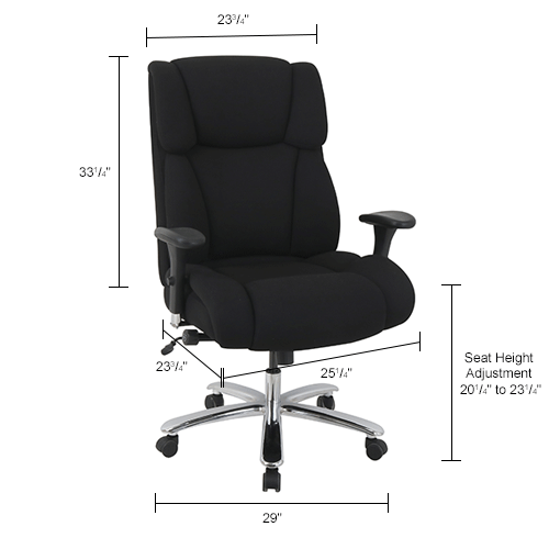 Interion® 24 Hour Big & Tall Chair With High Back & Adjustable Arms ...