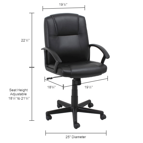 Interion® Antimicrobial Executive Chair With Mid Back & Fixed Arms ...