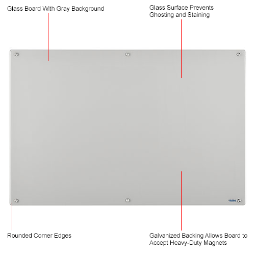 Global Industrial™ Glass Dry Erase Board 72 x 48 Gray