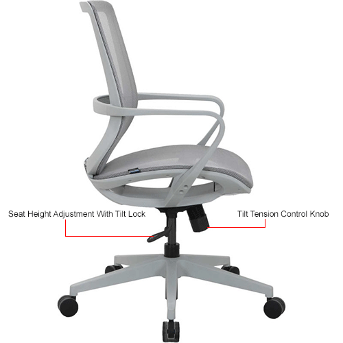 Chairs | Mesh | All Mesh Task Chair - Gray | 695724GY - GLOBALindustrial.com