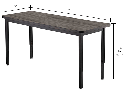 Interion® Utility Table - 48 x 30 - Rustic Gray | 695747RGY ...
