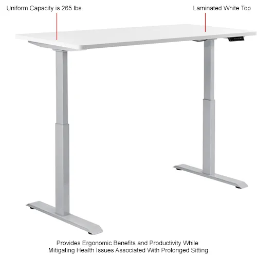 Motionwise White Electric Height Adjustable Standing Desk,, 47 OFF