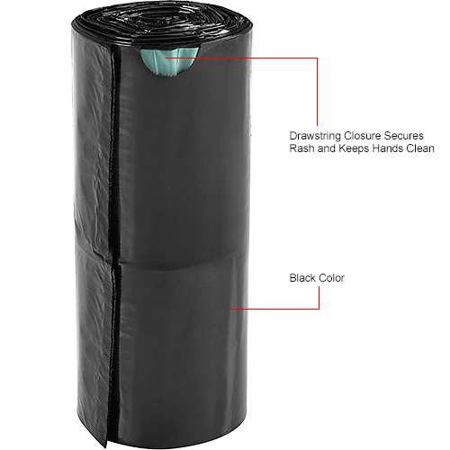 Global Industrial™ Heavy Duty Black Trash Liners, 1.5 Mil, 13 Gallon, 50/Box 695813