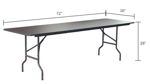 Interion&#174; Folding Wood Table, 96"W x 30"D, Walnut