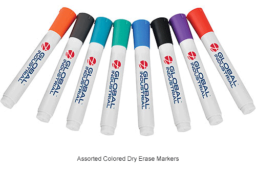 Global Industrial&#8482; Dry Erase Marker, Bullet Tip - Assorted - 8 Pack