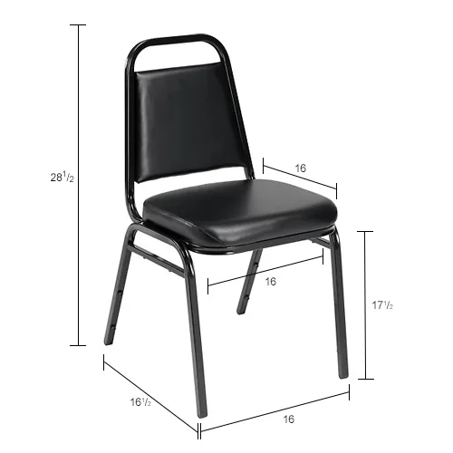 Interion® Banquet Chair with Square Back, Vinyl, 2-1/2 Seat