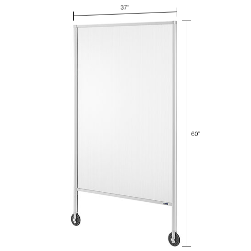 Interion&#174; Rolling Privacy Screen For Partition Panels, 38"W x 58"H, Frosted