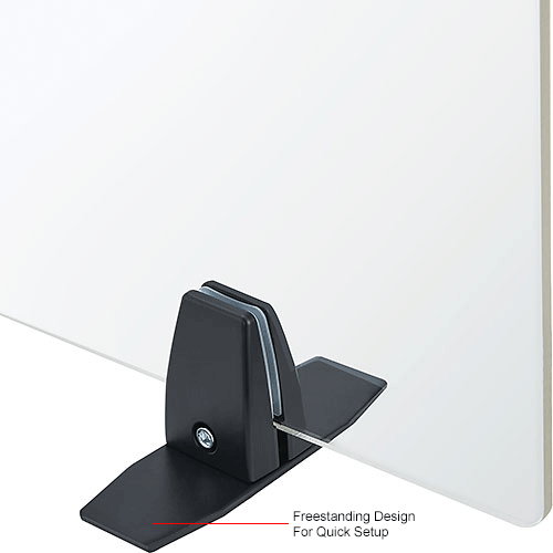 Interion® Freestanding Clear Desk Divider, 30"W x 24"H