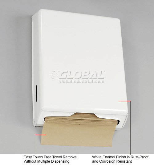 Palmer Fixture Folded Paper Towel Dispenser, White 705429