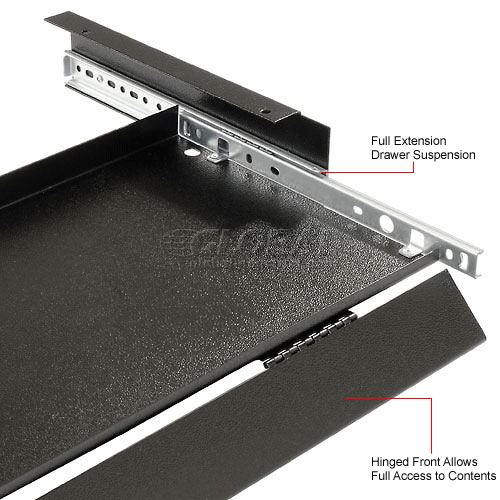 Global Industrial™ Locking Keyboard Drawer Black 706543BK