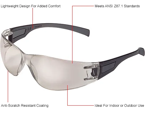 Global Industrial Frameless Safety Glasses, Scratch Resistant, - Package of 12