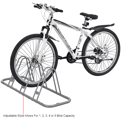 Global Industrial Bicycle Parking Rack, Adjustable, 5-Bike Capacity, Single Sided Version
																			