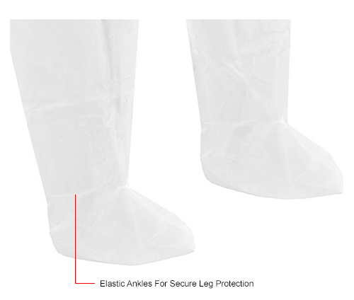 Disposable Polypropylene Coverall, Elastic Wrists/Ankles, Hood & Boots, White, X-Large, 25/Case