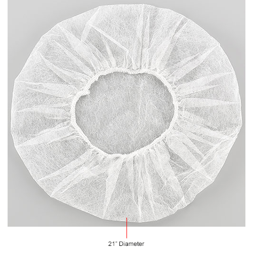 Polypropylene Bouffant Cap, 21", White, 100/Bag