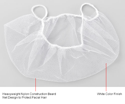 Nylon Beard Cover, One Size, White , 100/Bag
