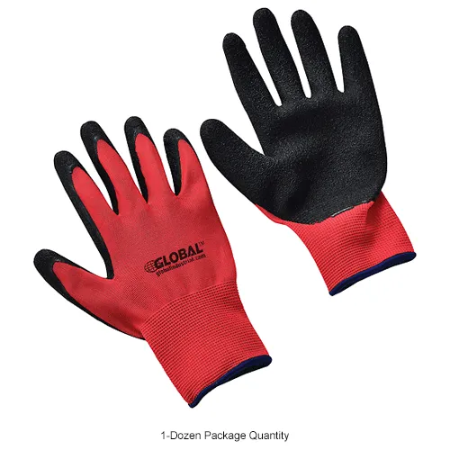 Global Industrial™ Crinkle Latex Coated Gloves, Red/Black, X-Large