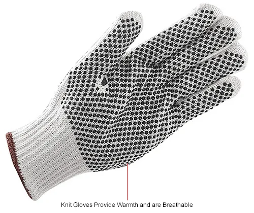 Pvc dot store knit gloves