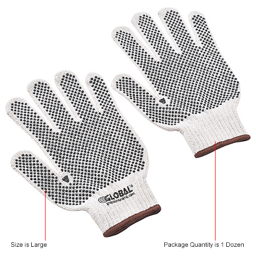 6 Pairs Double Sided Dot Grip Work Gloves 