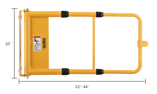 Global Universal Spring-Loaded Safety Swing Gate, 24” – 40” W Opening, Yellow
																			