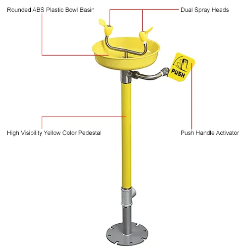 Global Industrial Emergency Eyewash Station, Pedestal Mounted 708382