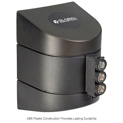 Global Industrial™ Retractable Belt Barrier, Black Case W/15