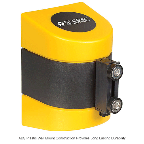 Global Industrial™ Retractable Belt Barrier, Yellow Case W/15