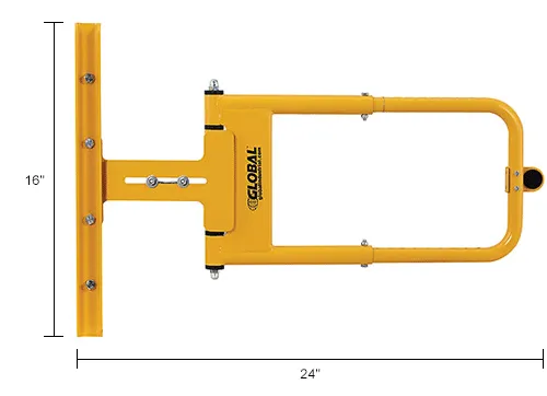 Global Industrial™ Self-Closing Guard Rail Safety Gate, Safety Yellow, Post  Mount