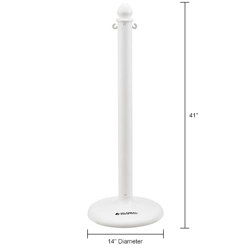 Global Industrial&#153; Plastic Stanchion Post, 41"H, White