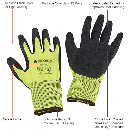 Box Handler Gloves Black, Large, Pair 