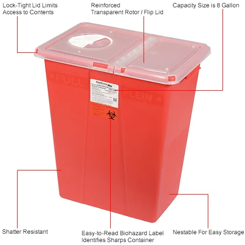 ＜新品・送料込み＞Sharp Eye 5.8 HT2 SQ 　 S-3007 Sharps Container SharpStar™ In-Room™ Translucent - McKesson