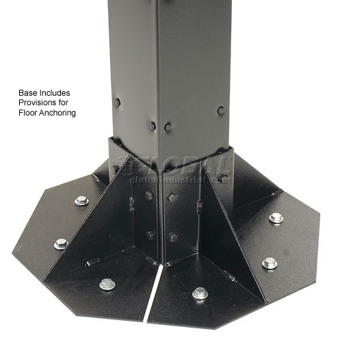 81 Inch High Steel Post With Fixed Base, Black.